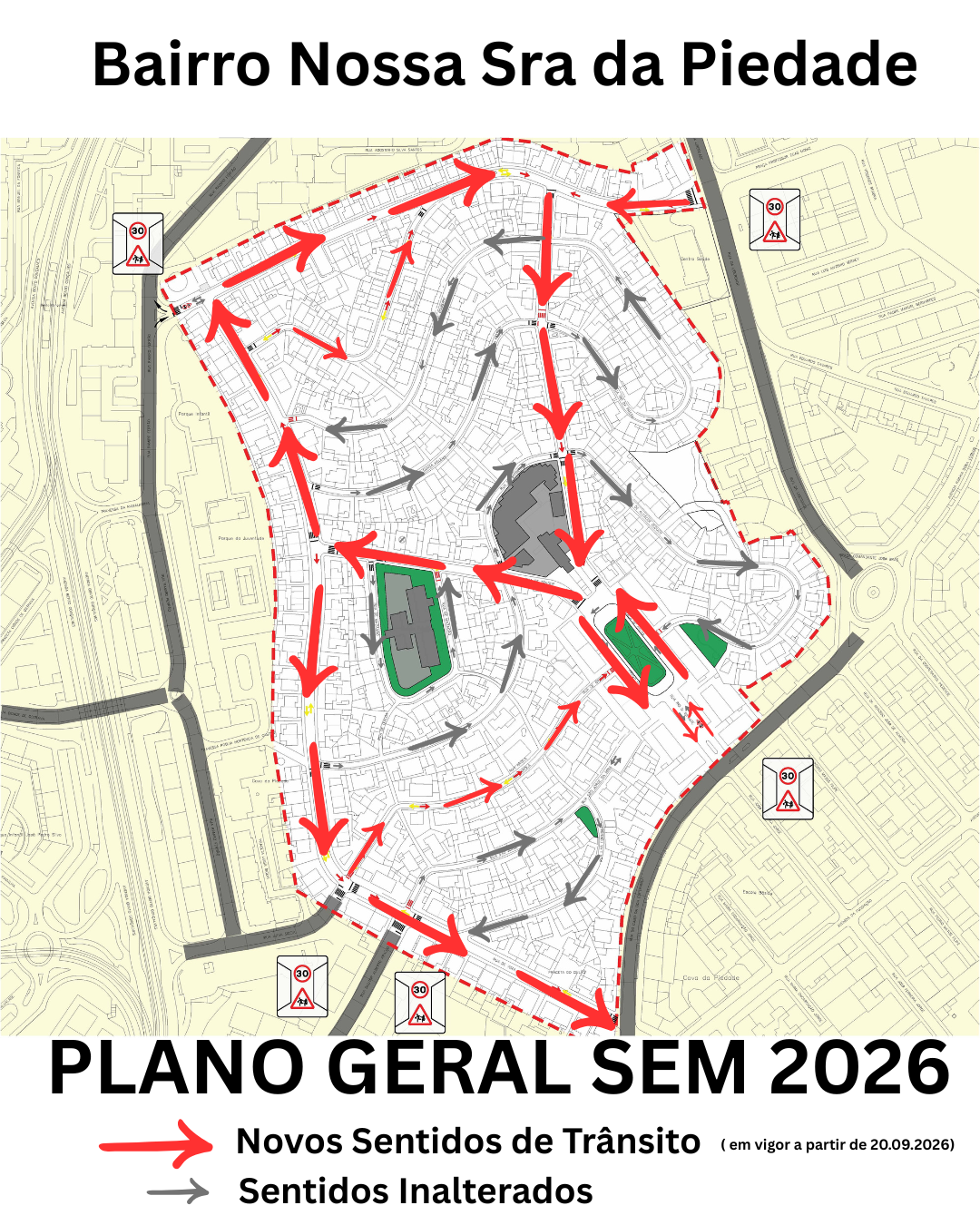 Plano Geral SEM 2026 — Novos sentidos de trânsito