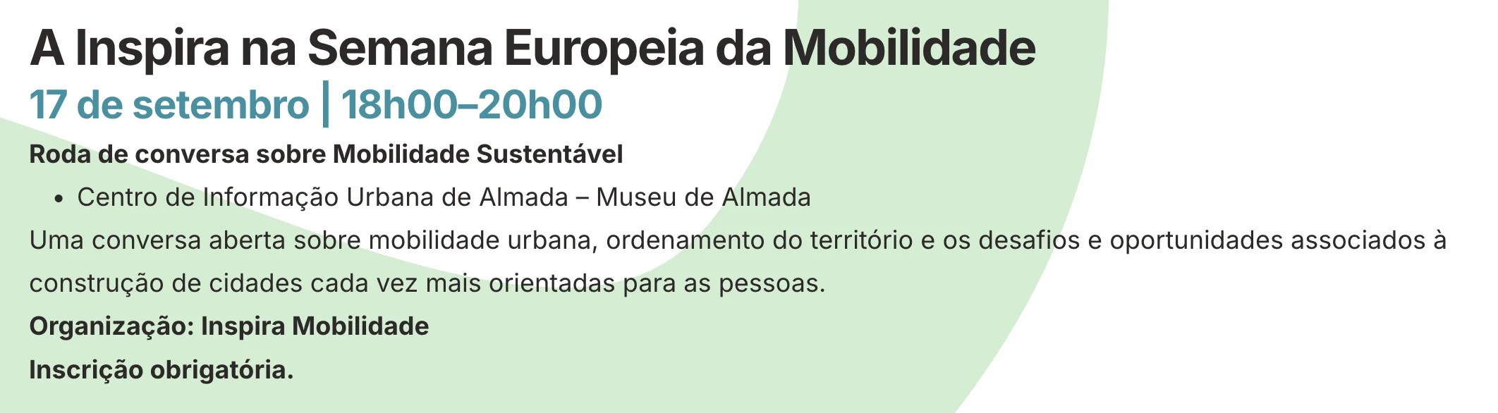 Roda de conversa sobre Mobilidade Sustentável